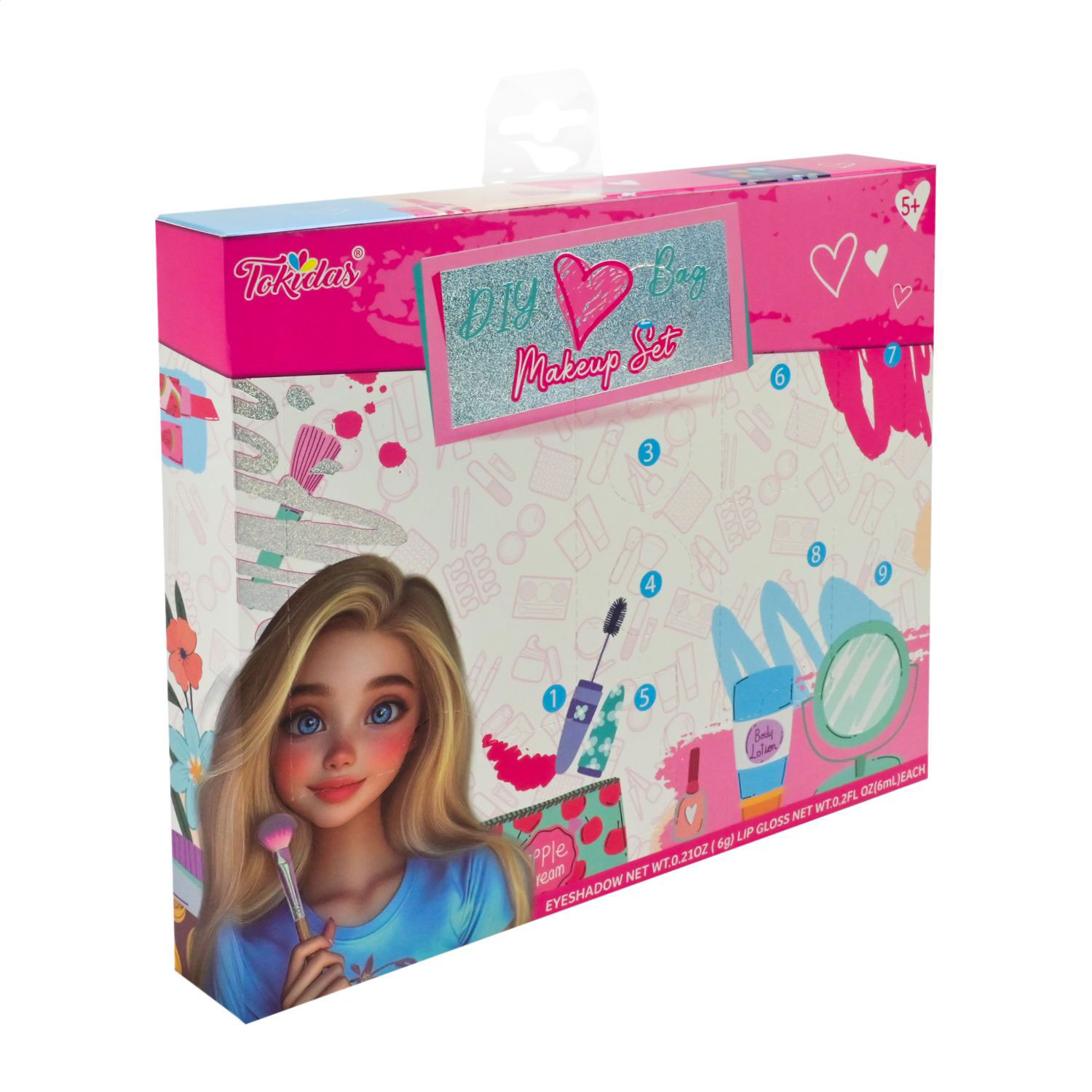 Дитячий адвент-календар Shantou Jinxing Makeup Set, від 5 років, 24.5*3.5*20.5 см, 9 відділень (T100)
